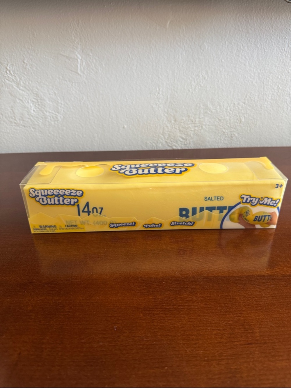 Jumbo sized squeeeeze butter . Perfect for kids or adults stress relieving & fun